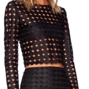 Alexis Frederick Long Sleeve Crop Black Top
